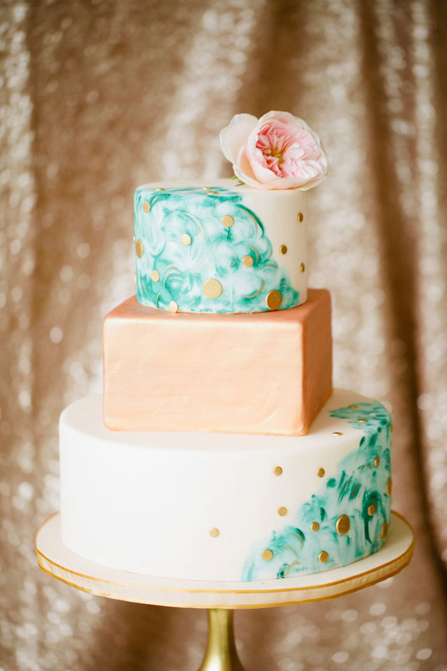 Glam Mint and Rose Gold Wedding Inspiration with Minted