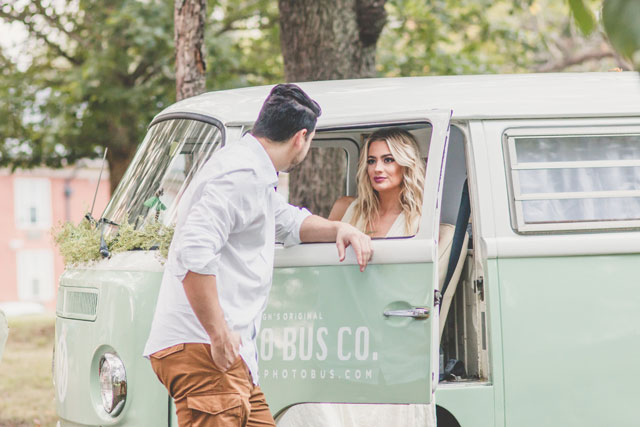 A romantic and boho chic pop-up wedding styled shoot with a VW Bus and a lounge area by Images by Amber Robinson and The Tiny Knot by Ashley Vause Events
