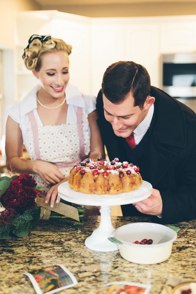 A cinematic-style retro wedding inspiration shoot inspired by the classic Christmas film, It's a Wonderful Life, by Jenifer Michelle Photography and Patty Rodriguez Photography