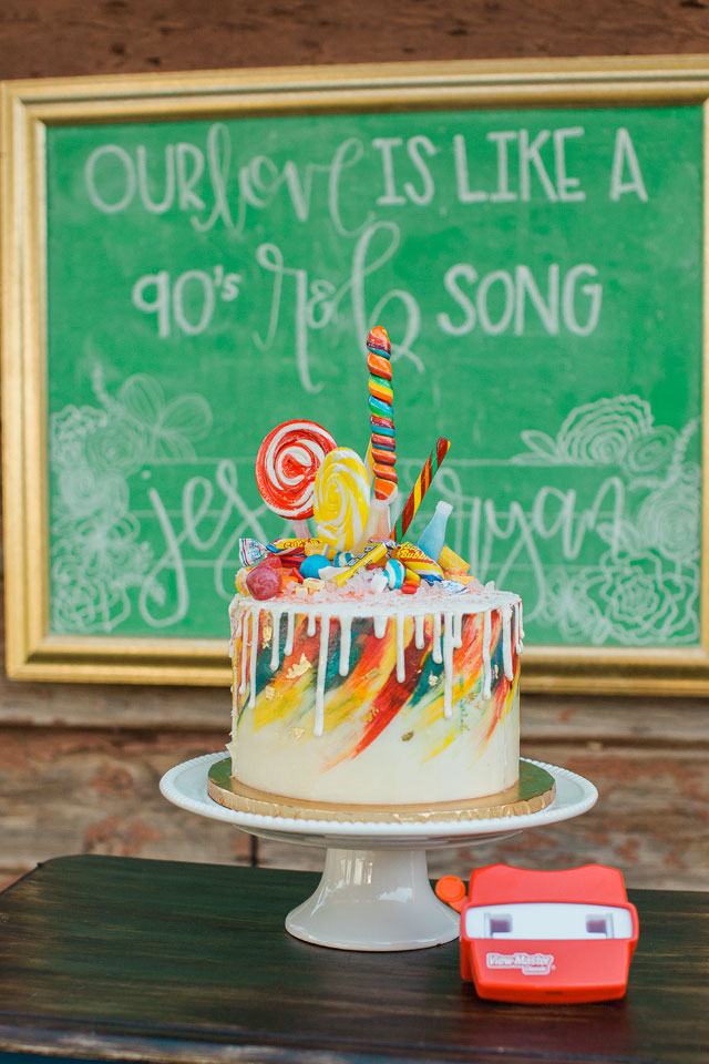A whimsical, colorful and charming 90s nostalgia wedding inspiration shoot with Troll dolls, roller skates, View-Masters and more by Jennie Karges Photography