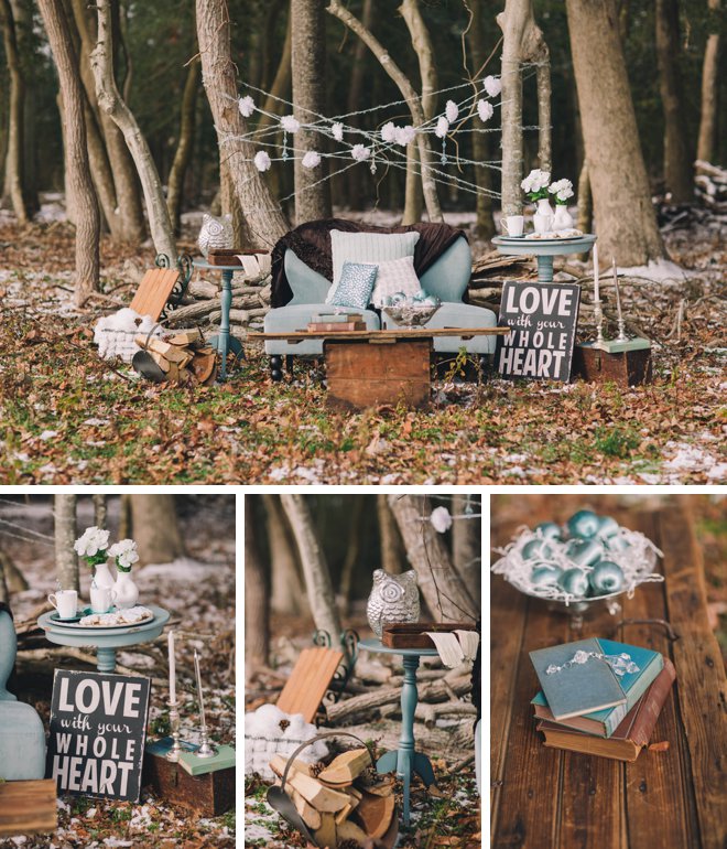 Aqua and Brown Winter Engagement Inspiration by Kaitlin Noel Photography on ArtfullyWed.com