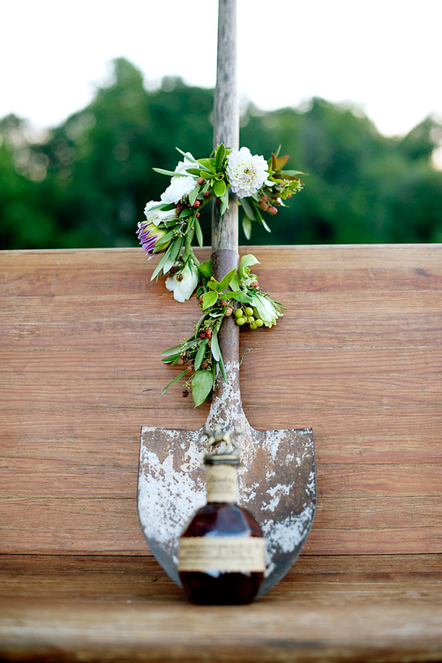 A wedding styled shoot featuring the burying the bourbon tradition in the South by Kimberly Michelle Gibson Photography