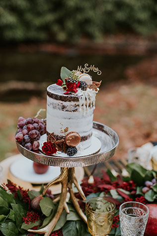A woodsy late winter harvest styled shoot inspired by local fruits and vegetables and a jewel-toned palette by Lauren Elsasser Photography