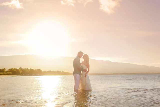 A couple celebrates their seventh wedding anniversary with a trash the dress shoot in Maui | Love and Water Photography: lovewaterphoto.com