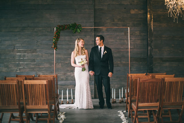 An industrial winter wedding styled shoot with copper and vintage details by Magnified Joy Photography