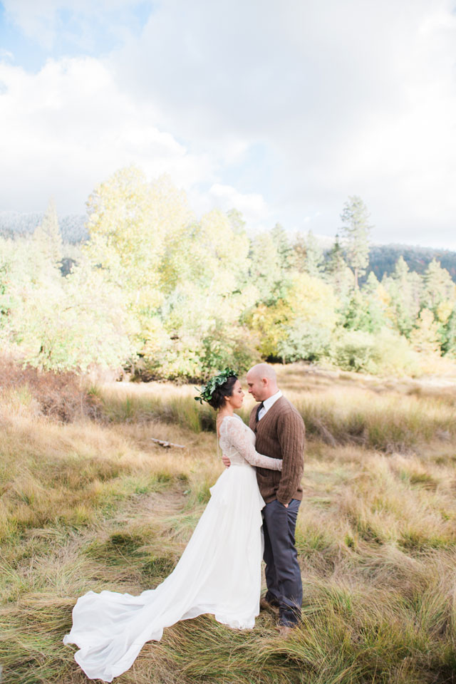 An intimate and eclectic mountain elopement styled shoot in a cozy cafe in Idyllwild by MeghanElise Photography