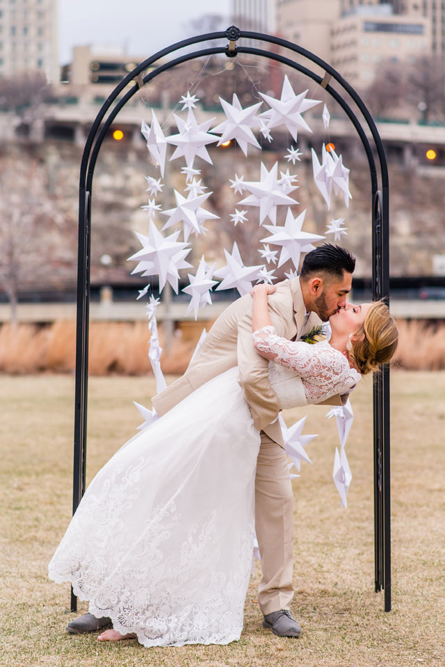 A LaLa Land wedding inspired shoot featuring two dancers and a creative urban tablescape by MW Photography