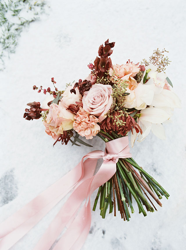 A lovely wedding styled shoot on film featuring a marble and rose theme by Mylyn Wood Photography