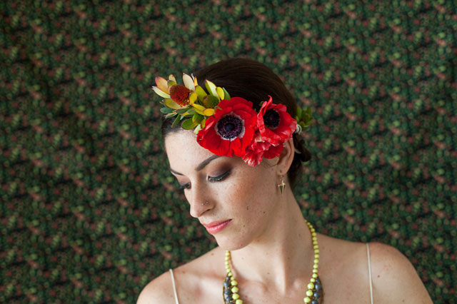 Bold, lush florals star in this Frida Kahlo-inspired styled shoot on the beach in Rosarito, Mexico | Narrative Visual: http://www.narrativevisual.com