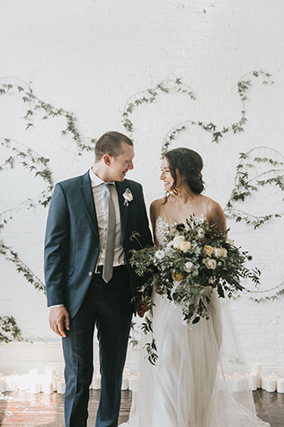 Lush and wild greenery abounds in this modern bridal inspiration shoot with organic details and blood orange by Oh So Lovely Photography and Jayne Weddings & Events