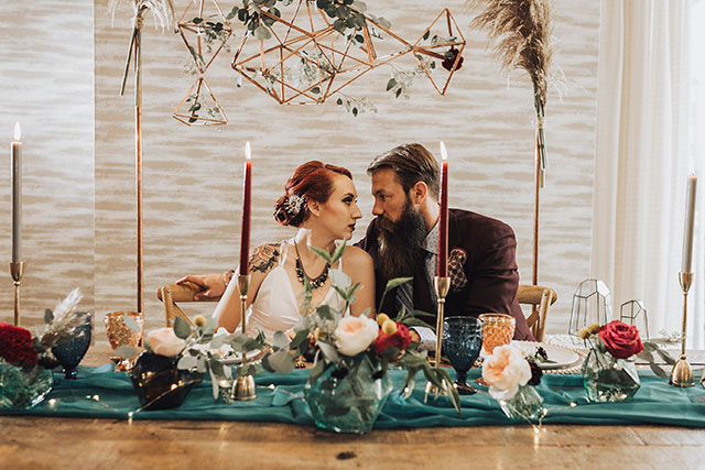 A modern and glamorous wedding styled shoot at The AC Hotel in Des Moines by Raelyn Ramey Photography and Trixies Salon