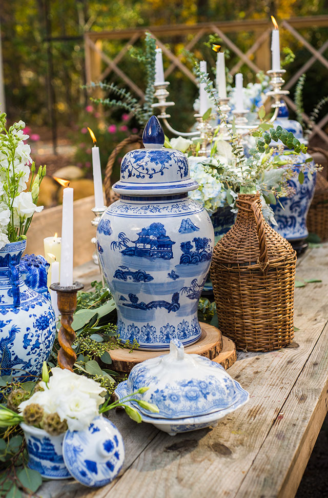 A vintage blue and white wedding styled shoot inspired by fine china patterns by Randy Berger and Emily Katherine Events