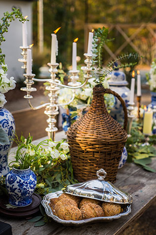 A vintage blue and white wedding styled shoot inspired by fine china patterns by Randy Berger and Emily Katherine Events