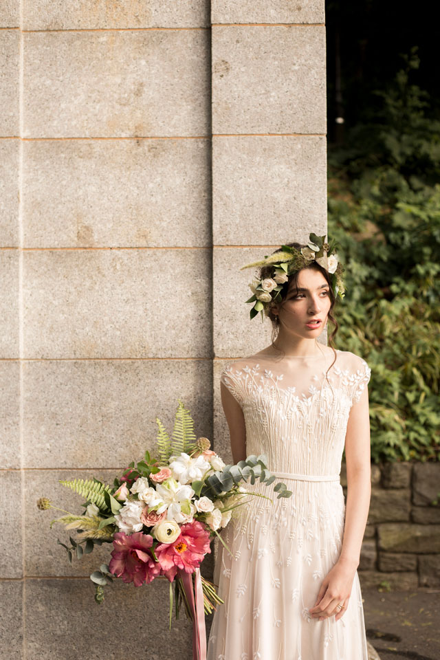 Inspired by the magical world created by Shakespeare, this NYC Midsummer Night's Dream styled shoot by RJ Imagery features romantic bridal looks for a contemporary outdoor affair