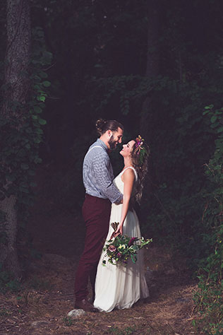 A jewel-toned Grimms' Fairy Tale styled shoot in the woods with an adoptable bunny by sara smile photography