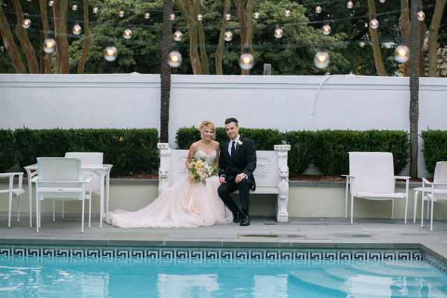 A Paris meets New Orleans wedding inspiration shoot in a glam palette of black and gold by Sarah Becker Photography