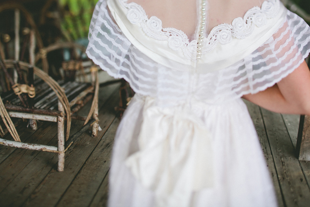 A romantic vintage lace bridal inspiration shoot at Hastings Lake Gardens // photos by Shantal Marie Photography: http://www.shantalmariephotography.com || see more on https://blog.nearlynewlywed.com