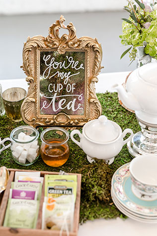 An elegant yet whimsical royal wedding inspired tea party elopement styled shoot by Something Blue Photography & Design