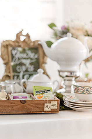 An elegant yet whimsical royal wedding inspired tea party elopement styled shoot by Something Blue Photography & Design