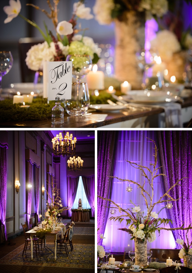 A radiant orchid and golden styled shoot at an iconic 1920s hotel by Sposa Bella Photography and Wedding 101 Greenville || see more on blog.nearlynewlywed.com