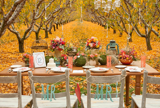 A fairy tale autumn peach orchard wedding inspiration shoot // photos by Svetlana HillKovich: http://www.svetlanahillkovich.com || see more on https://blog.nearlynewlywed.com