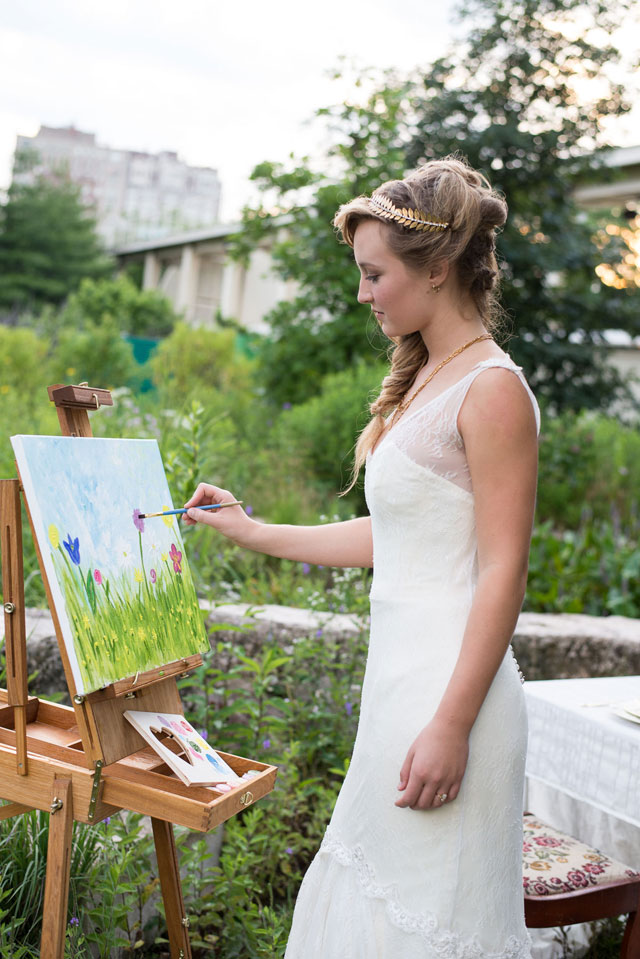 An artistic bridal styled shoot in Chicago with painting and wildflowers | Tennile Sunday Photography: http://tennilesunday.com