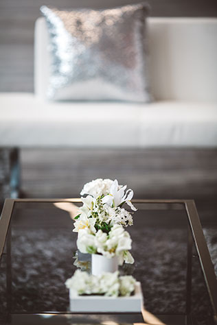 A modern art hotel wedding styled shoot in Denver with chic details and a simple yet sophisticated palette by The Unfound Door
