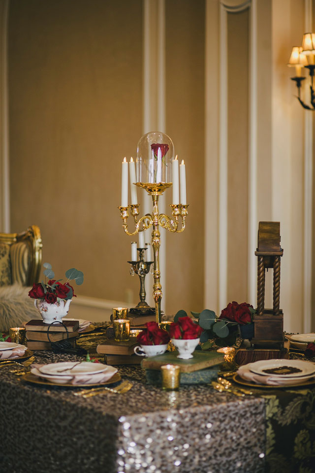 An elegant Beauty and the Beast wedding inspiration shoot in Florida by Villetto Photography