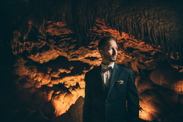 A truly unique Shasta Caverns styled shoot surrounded by ancient stalactites and stalagmites and dramatic lighting by Xsight Media and Tan Weddings and Events