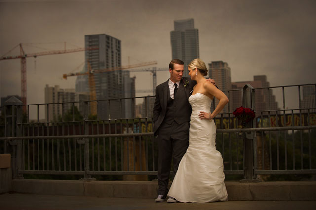 A uniquely hip and urban wedding at Mercury Hall in Austin with edgy red and black details | AJH Photography: http://www.ajhweddings.com