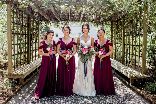 A gorgeous jewel toned garden wedding at an historic venue in Savannah by Alexis Sweet Photography and Britt Giltenan Events
