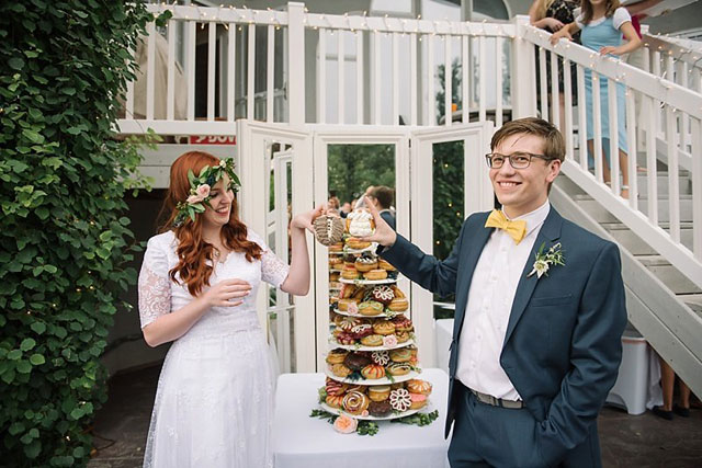 A sweet backyard garden party wedding in Utah with a doughnut tower | Ali Sumsion Photography