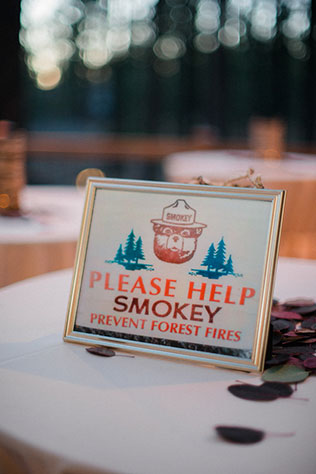 A lovely, rustic autumn wedding in South Lake Tahoe with an outdoor ceremony and a s'mores bar by Alp & Isle