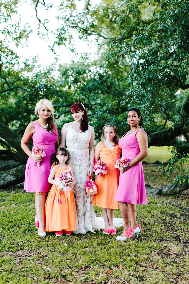 A vibrant magenta and orange Louisiana plantation wedding in springtime | Arte De Vie: http://www.artedevie.com