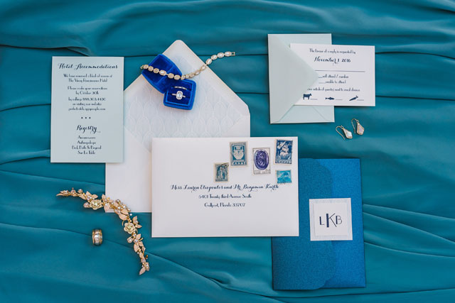 A sea inspired Greek wedding ceremony in St. Petersburg with a palette of blues and sea foam green by Ashlee Hamon Photography