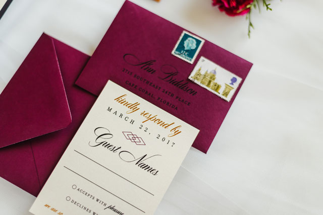 A sophisticated Streamsong Resort wedding with a beautiful palette of burgundy, navy and gold by Ashlee Hamon Photography