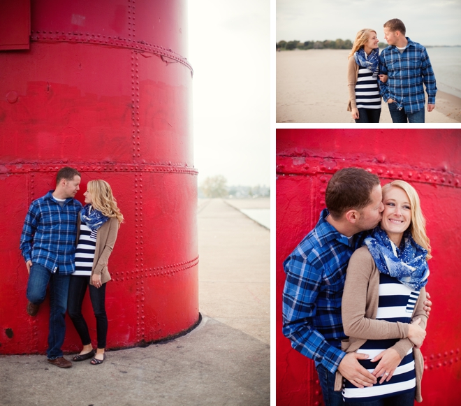 A fall engagement session at Simmons Island by Artistrie Co. || see more on blog.nearlynewlywed.com