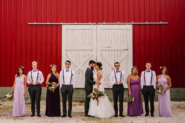 A rustic yet chic barn wedding in Canada with a natural palette of purple, pink and gray by blfStudios Inc. and Melanie Parent Events
