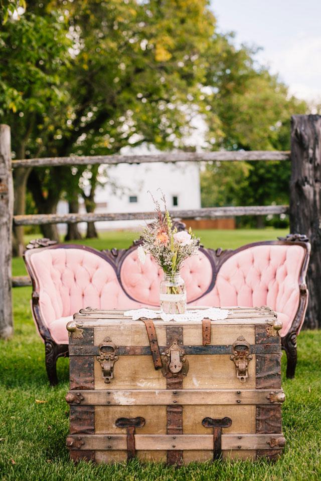 A rustic yet chic barn wedding in Canada with a natural palette of purple, pink and gray by blfStudios Inc. and Melanie Parent Events