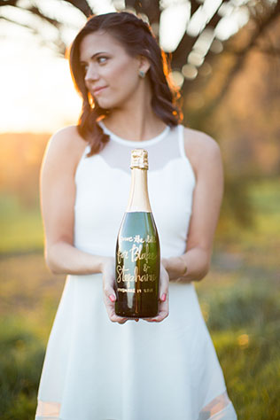 A sweet picnic engagement session at the golden hour by Blue Barn Photography and La Cosa Bella Events