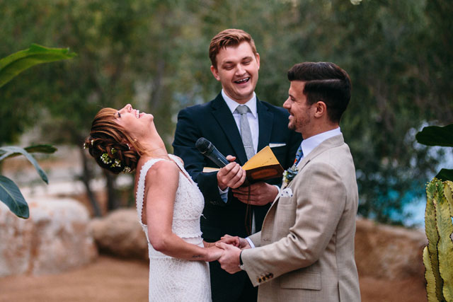A desert inspired Palm Springs wedding with cacti and succulents by Brett and Tori Photographers