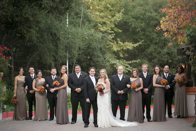 A warm and inviting autumn wedding in shades of burgundy, orange and yellow at Rancho Las Lomas | BrittRene Photo: http://brittrenephoto.com