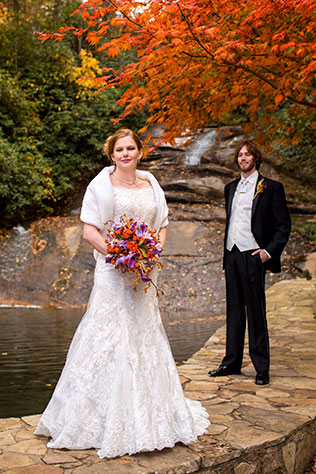 A perfect and intimate autumn wedding at Chota Falls in the mountains of Northern Georgia | Cariad Photography: http://cariadphotography.com