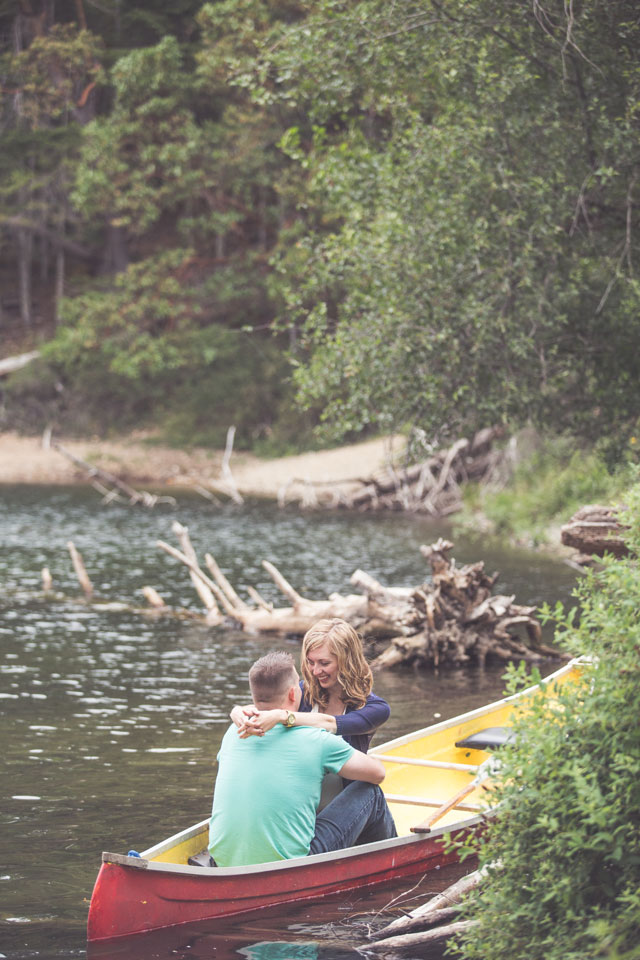 A canoeing love shoot on a stormy summer day at Spider Lake // photos by Chelsea Dawn Photography & Makeup Artistry: http://www.chelseadawn.ca || see more on https://blog.nearlynewlywed.com