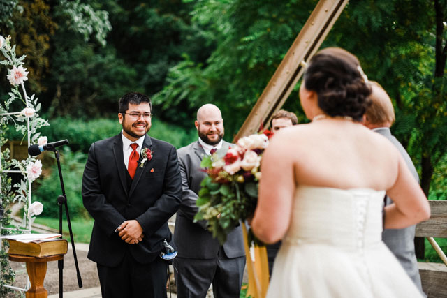 A gorgeous multicultural wedding with rich fall tones and origami cranes at Carillon Historical Park by Chelsea Hall Photography and Hatfield Productions