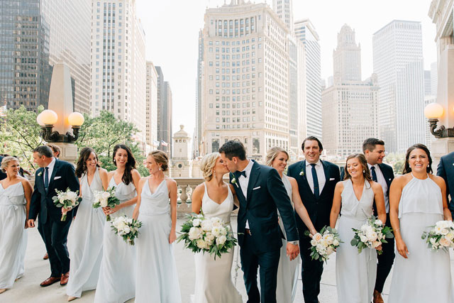 An elegant and romantic summer wedding in Chicago with a lovely blue palette by Claire and Barrett and Citygirl Events