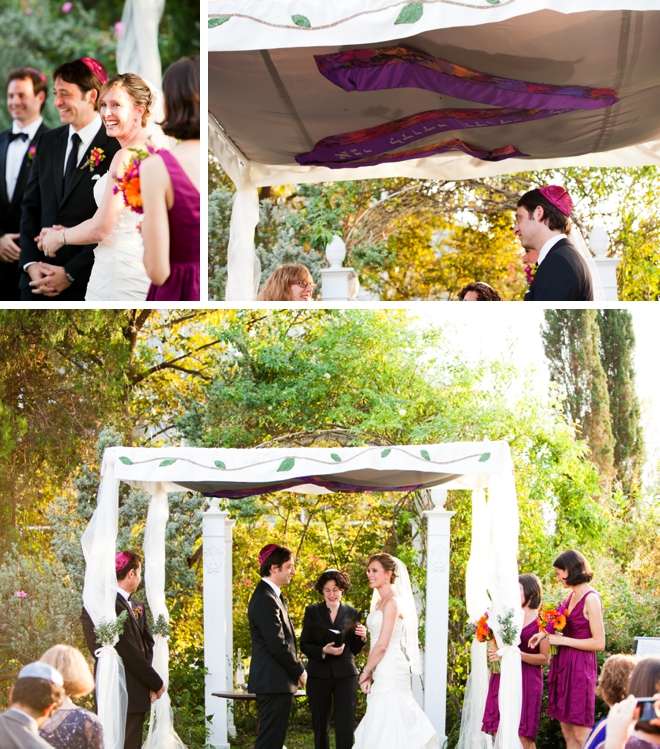Modern orange and purple Jewish wedding by Cory Ryan Photography || see more at blog.nearlynewlywed.com