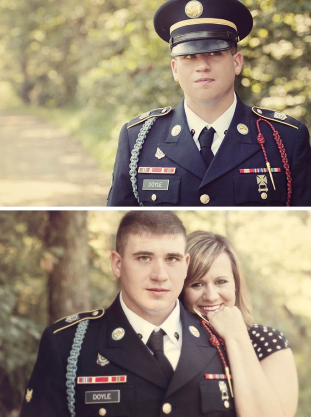 A love story told through images by Connection Photography: she writes a love letter and as she goes to place it in the mailbox, he arrives home from war | see more on blog.nearlynewlywed.com