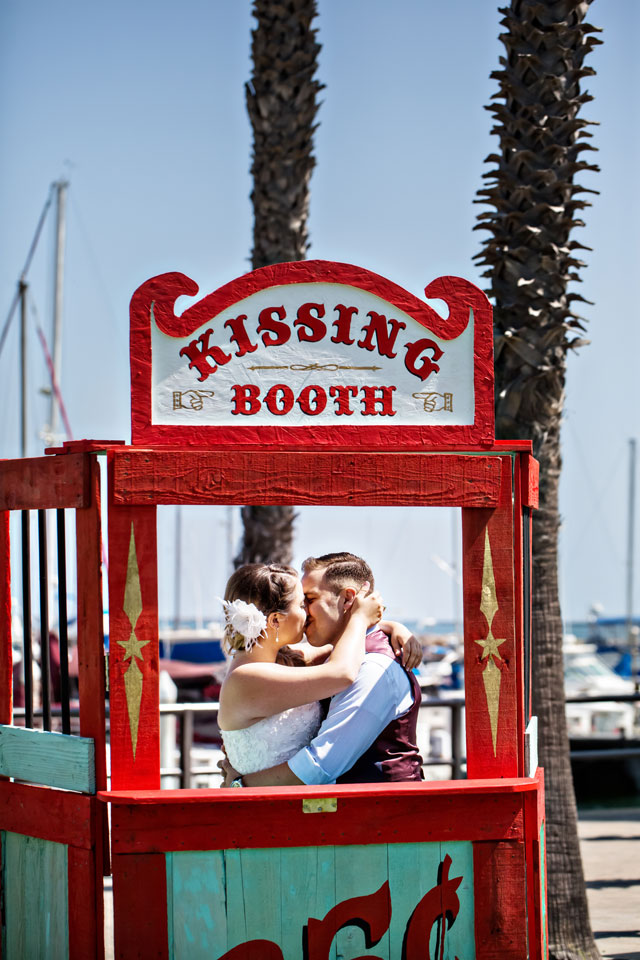 A whimsical greatest love story on earth themed wedding with a ferris wheel for a couple who loves the Santa Monica Pier by D. Park Photography and Skybox Event Productions