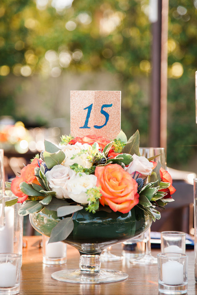 A traditional yet modern multicultural backyard estate wedding with a colorful palette of navy, coral and marigold by Dan & Erin PhotoCinema